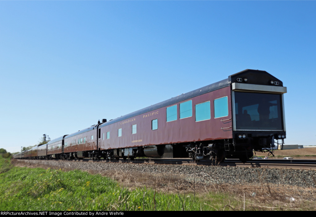 Another going-away shot showing CP 1 "Sandford Fleming" bringing up the rear of the train